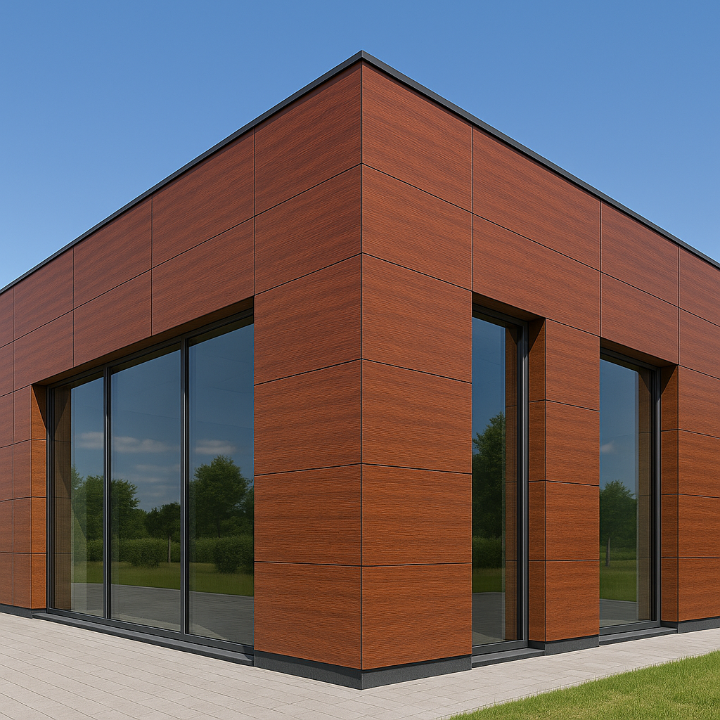 Façade moderne en panneaux HPL MEG