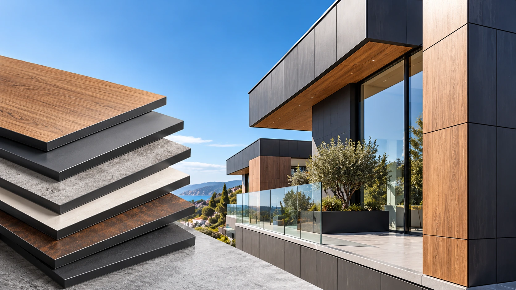 Panneau HPL extérieur et panneau compact pour façade architecturale