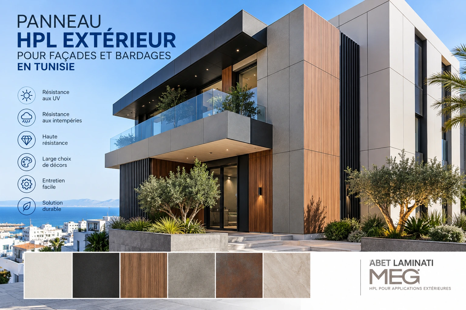 panneau compact extérieur pour façade